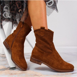 Bottes ajourées S. Barski W OLI140A camel brun 6