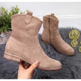 Bottes ajourées S. Barski W OLI140B beige 1