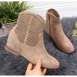 Bottes ajourées S. Barski W OLI141B beige 1