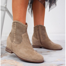 Bottes ajourées S. Barski W OLI141B beige 2