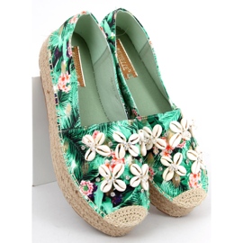 Elif Espadrilles vertes à coquillages 3