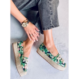 Elif Espadrilles vertes à coquillages 4