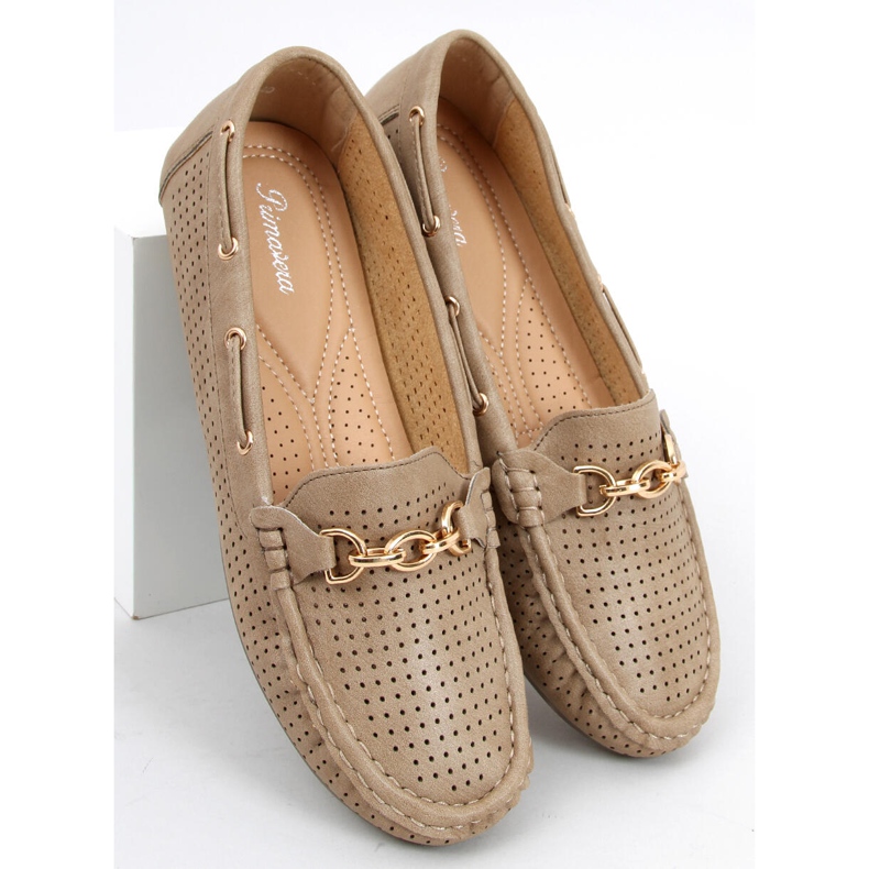 Mocassins femme Nisa Kaki beige 2