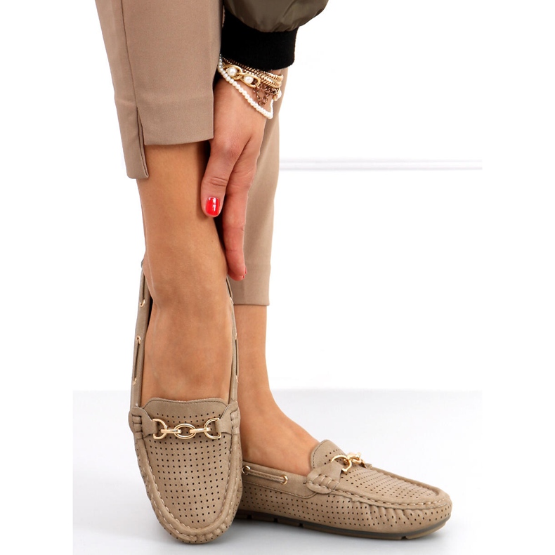 Mocassins femme Nisa Kaki beige 1