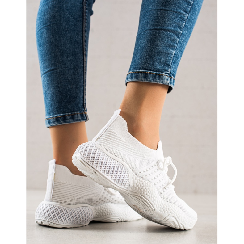 TRENDI Chaussures de sport nouées blanche 2