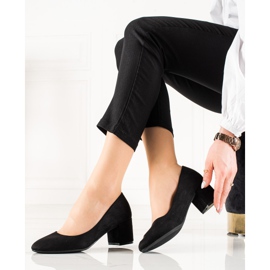TRENDI Escarpins en daim classiques le noir 3