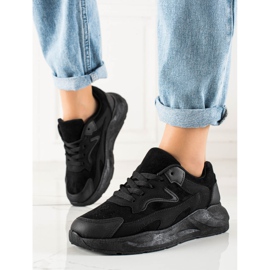 TRENDI Baskets en daim le noir 3