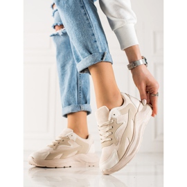 TRENDI Baskets en daim beige 2