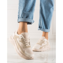 TRENDI Baskets en daim beige 3