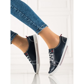 Goodin Baskets en cuir ajouré bleu 1