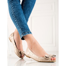 Goodin Ballerines à bout ouvert avec nœud beige 2