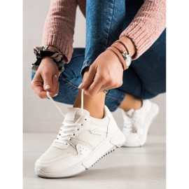 Ideal Shoes Baskets blanches sur la plate-forme 1