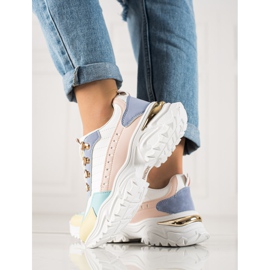 TRENDI Baskets colorées élégantes blanche multicolore 4