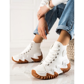 TRENDI Baskets mode blanches 2