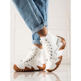 TRENDI Baskets mode blanches 3