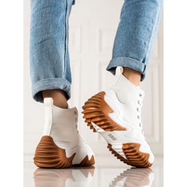 TRENDI Baskets mode blanches 4