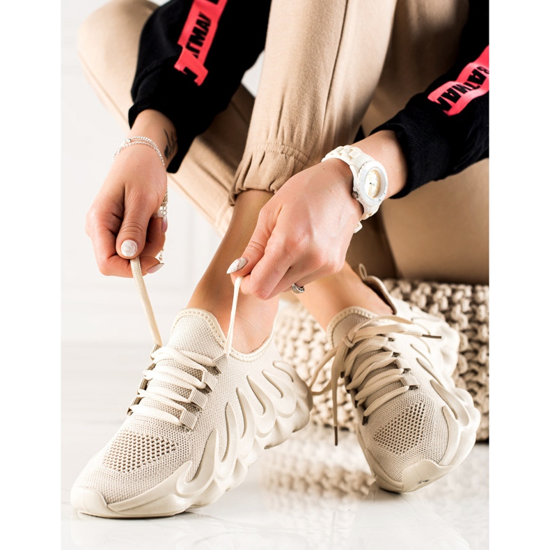 TRENDI Baskets mode beiges 1