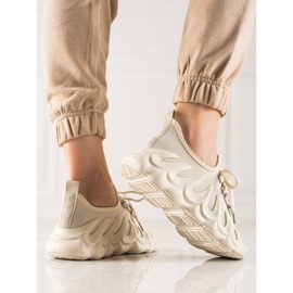 TRENDI Baskets mode beiges 2