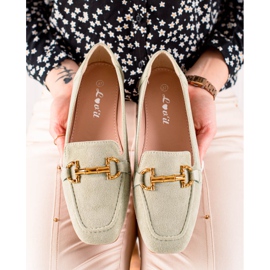 Lovit Mocassins en daim élégants vert 3