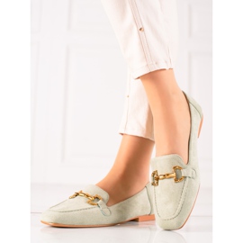 Lovit Mocassins en daim élégants vert 1