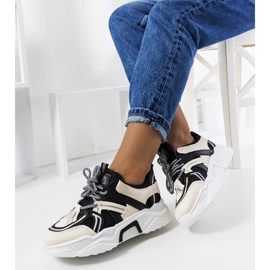 Baskets femme Delois noires beige 1 Baskets femme Delois noires beige 1