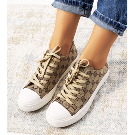 Baskets femme Sheila beiges brun 2