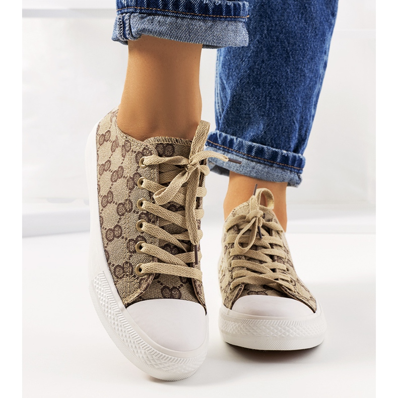 Baskets femme Sheila beiges brun 1