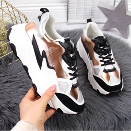 Baskets à plateforme Potocki W WOL53 blanc et or doré 1