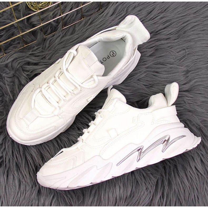 Baskets sur la plateforme Potocki W WOL54 blanc blanche 2