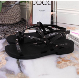 Sandales romaines à clous Potocki W WOL56A noir 2