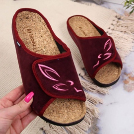 Inblu W BEF33 chaussons de maison velcro bordeaux rouge multicolore 1 Inblu W BEF33 chaussons de maison velcro bordeaux rouge multicolore 1