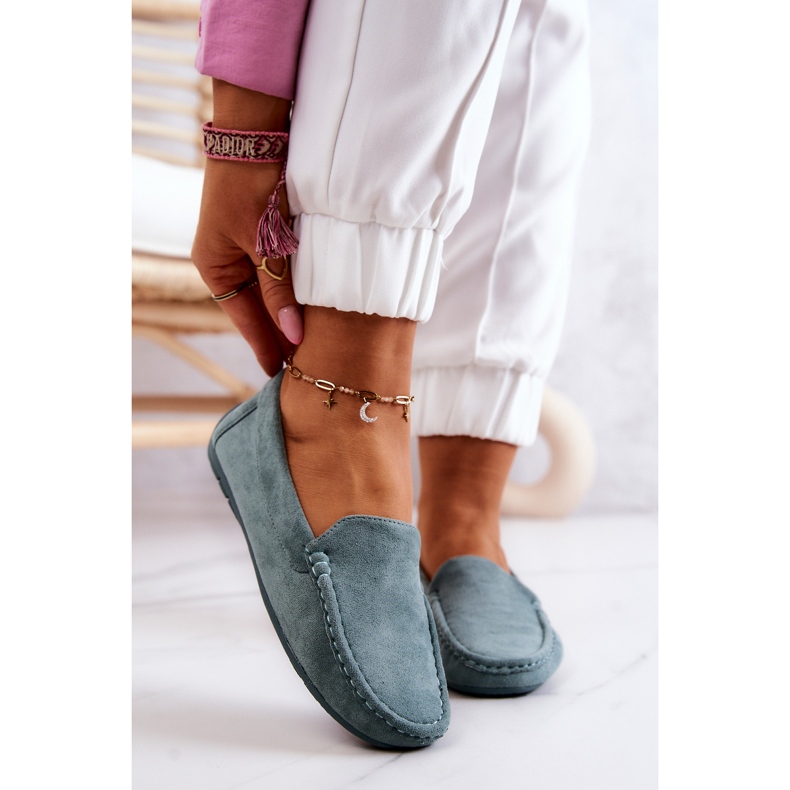 Mocassins en daim pour femmes Menthe Morreno vert 1