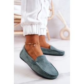 Mocassins en daim pour femmes Menthe Morreno vert 4