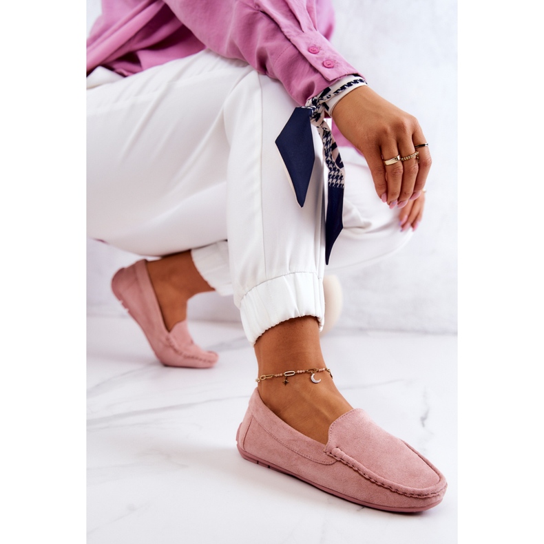 Mocassins en daim pour femmes Rose Morreno 1