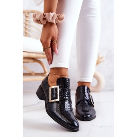 Chaussures En Cuir Avec Boucle Noir Taliya 2