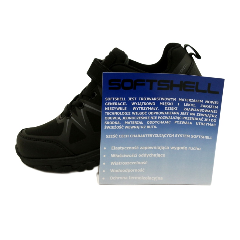 American Club Chaussures De Sport Softshell Américaines Avec Velcro WT95/22 Noir 5