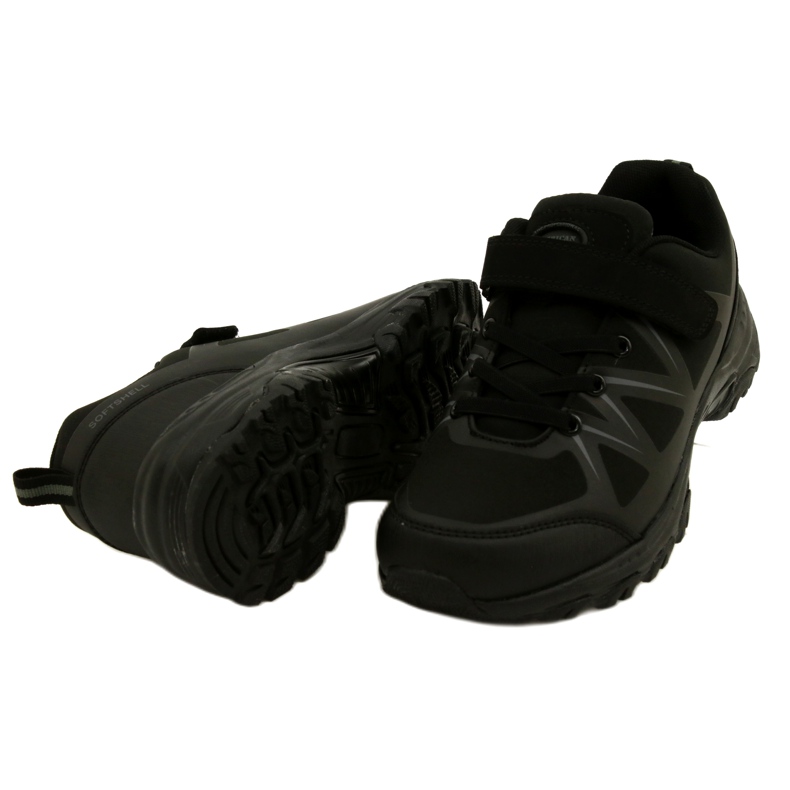 American Club Chaussures De Sport Softshell Américaines Avec Velcro WT95/22 Noir 4