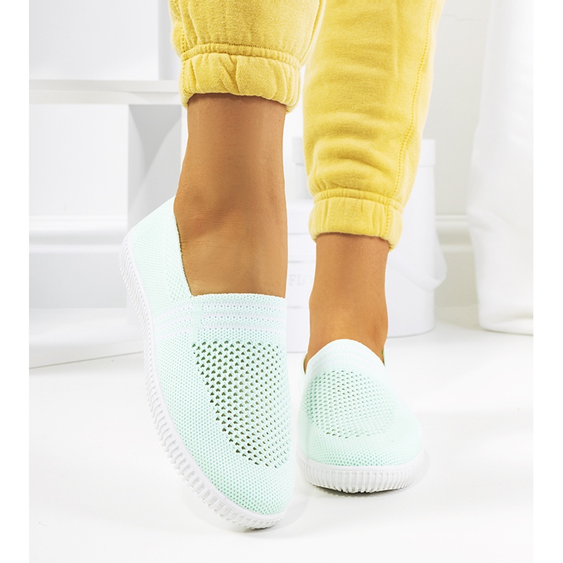 Baskets ajourées Tanya vertes 1