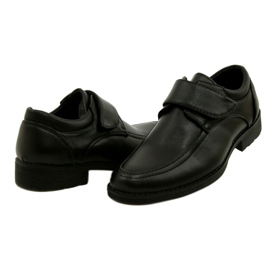 American Club Chaussures garçons insert en cuir pour velcro kom37 / 22 noir 3