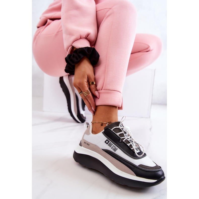 Chaussures de Sport Baskets Big Star JJ274998 Blanc et Noir beige gris 1