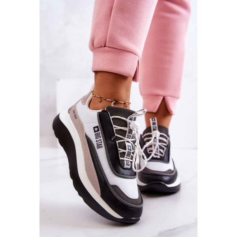 Chaussures de Sport Baskets Big Star JJ274998 Blanc et Noir beige gris 2