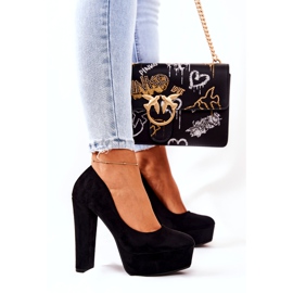 WS1 Escarpins en daim sur la plate-forme noire Bemiso le noir 3