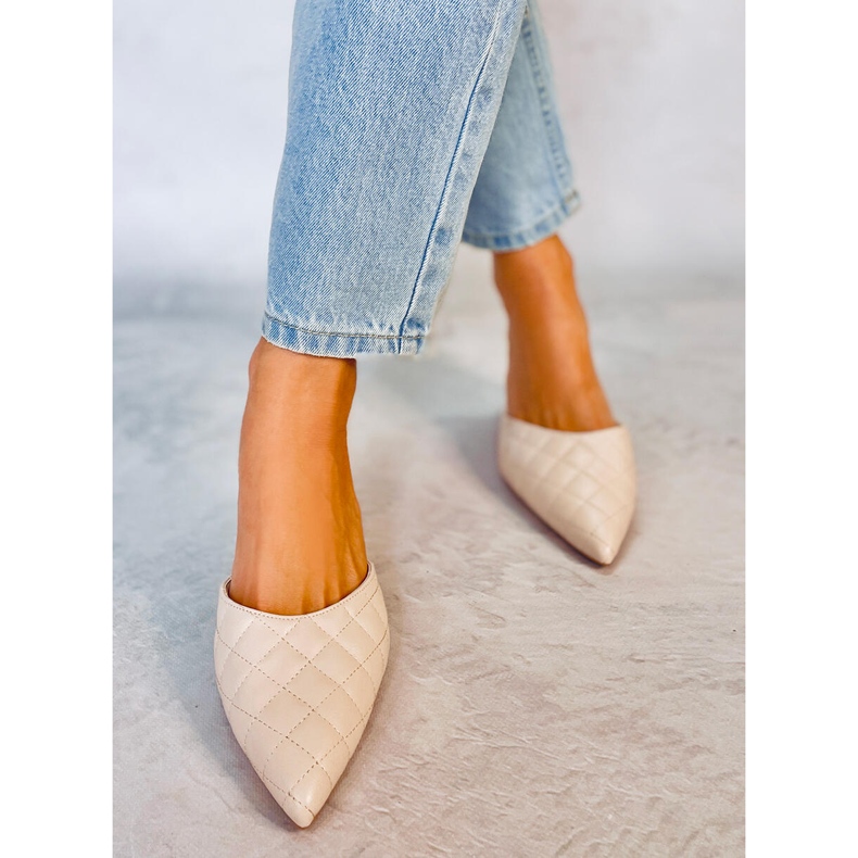 Chaussons talon matelassé Gloria Beige 1