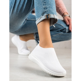 TRENDI Chaussures à enfiler confortables blanc 2