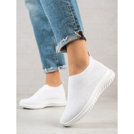 TRENDI Chaussures à enfiler confortables blanc 1