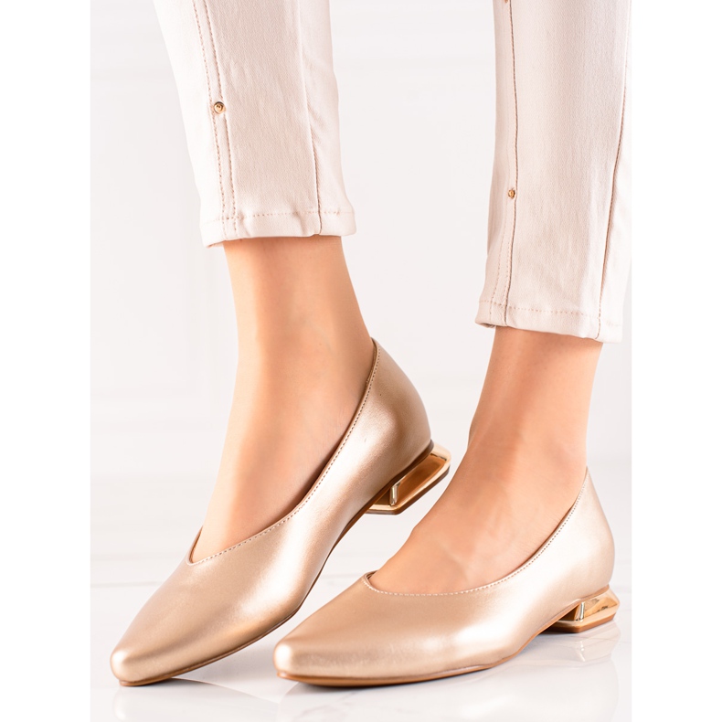 W. Potocki Escarpins à talon décoratif Potocki doré 1