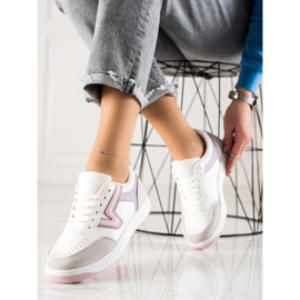 TRENDI Baskets de sport à la mode blanche multicolore 2