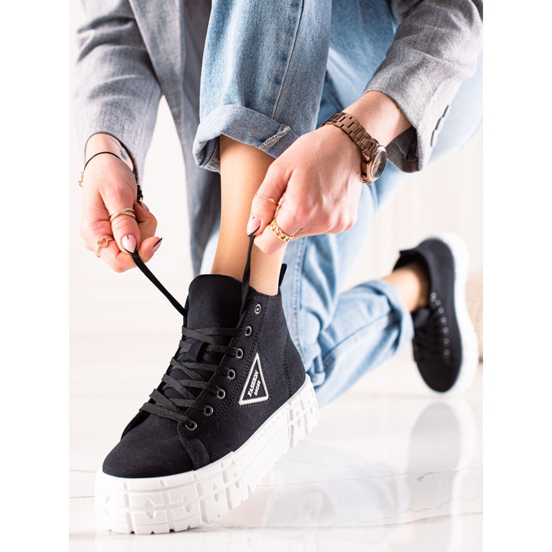 TRENDI Chaussures de mode haut de gamme le noir 1