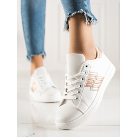 TRENDI Baskets Avec Insert Doré blanche 2