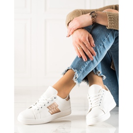 TRENDI Baskets Avec Insert Doré blanche 3